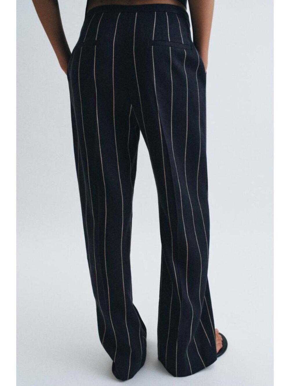 ZARA ZW COLLECTION STRIPED LINEN PANTS - Picture 3 of 7